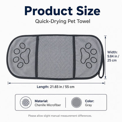 Quick-Dry Chenille Pet Towel Mitt – Dries Wet Fur Fast