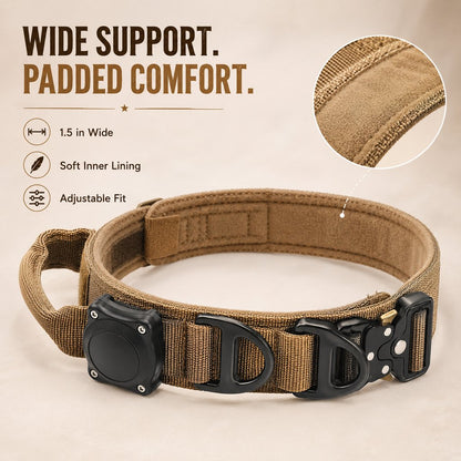 AirTag Tactical Dog Collar – Control Handle Grip