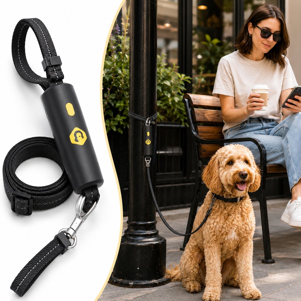 Quick-Tether Dog Leash – Hands-Free at Cafes & Parks