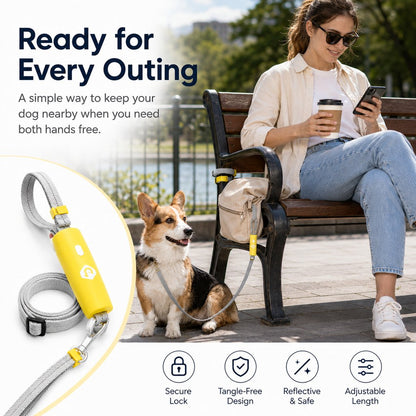 Quick-Tether Dog Leash – Hands-Free at Cafes & Parks
