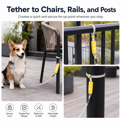 Quick-Tether Dog Leash – Hands-Free at Cafes & Parks