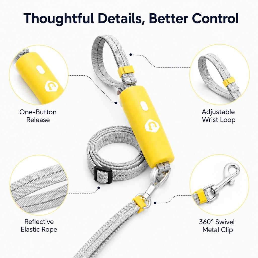 Quick-Tether Dog Leash – Hands-Free at Cafes & Parks