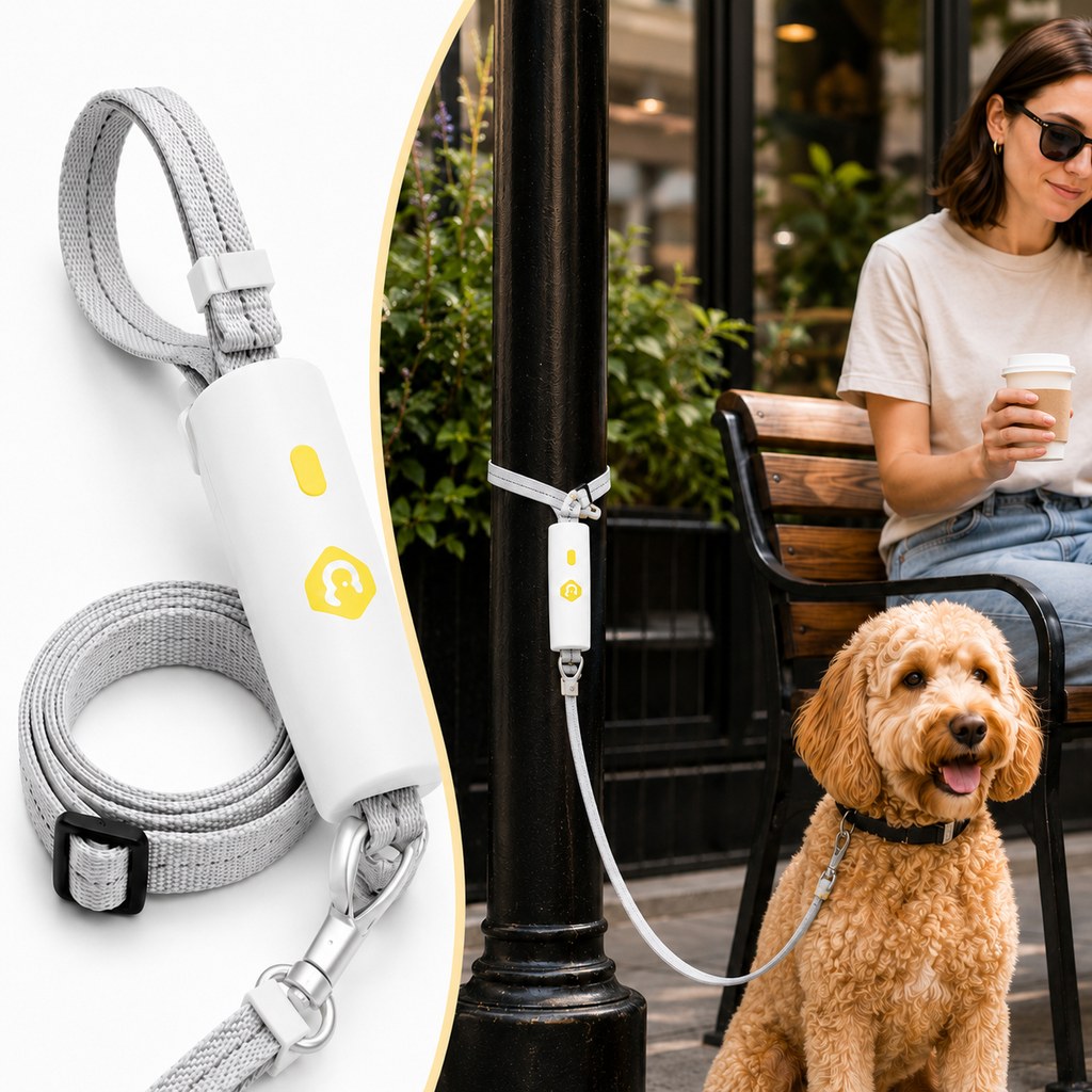 Quick-Tether Dog Leash – Hands-Free at Cafes & Parks