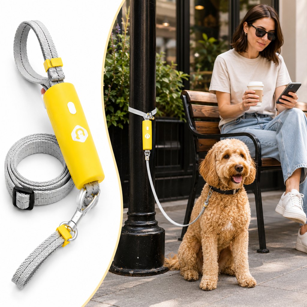 Quick-Tether Dog Leash – Hands-Free at Cafes & Parks