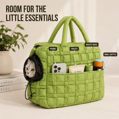 Quilted Pet Carrier Tote – Hand & Shoulder Carry