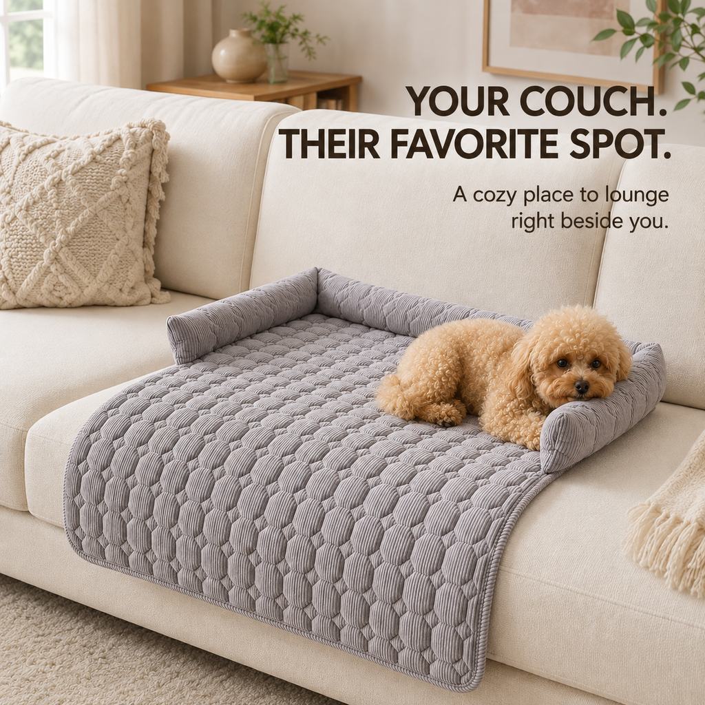 Quilted Pet Couch Bed – Sofa Protector Lounger
