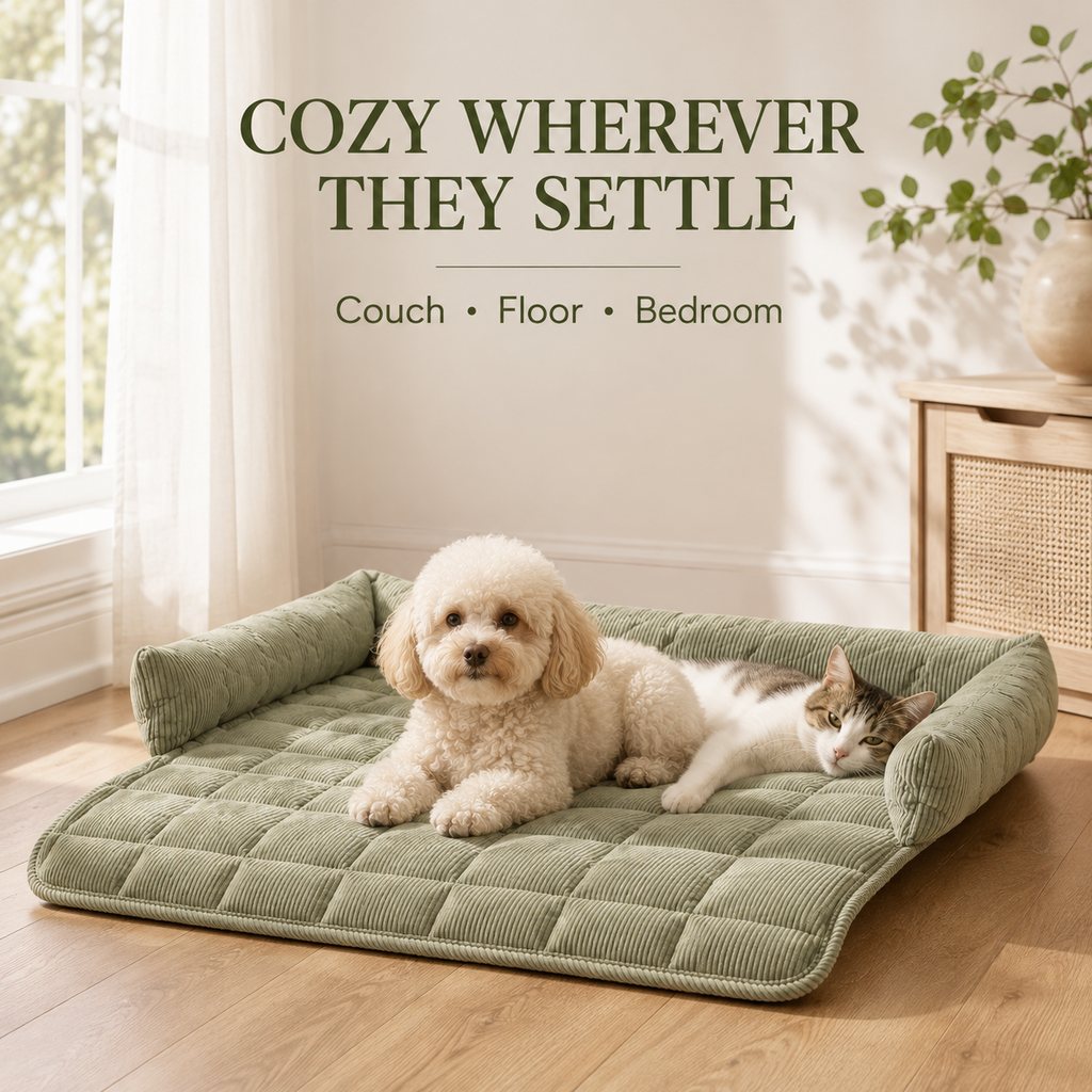 Quilted Pet Couch Bed – Sofa Protector Lounger