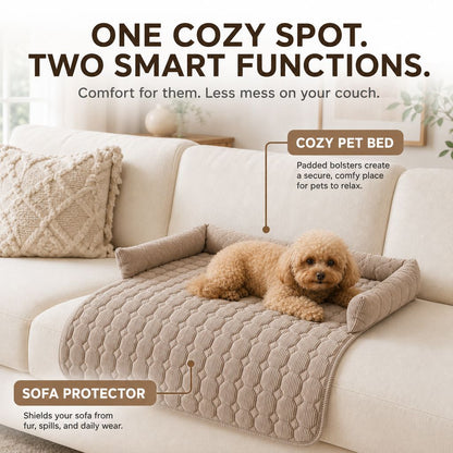 Quilted Pet Couch Bed – Sofa Protector Lounger