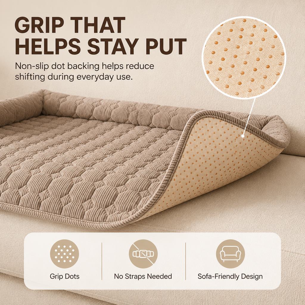 Quilted Pet Couch Bed – Sofa Protector Lounger