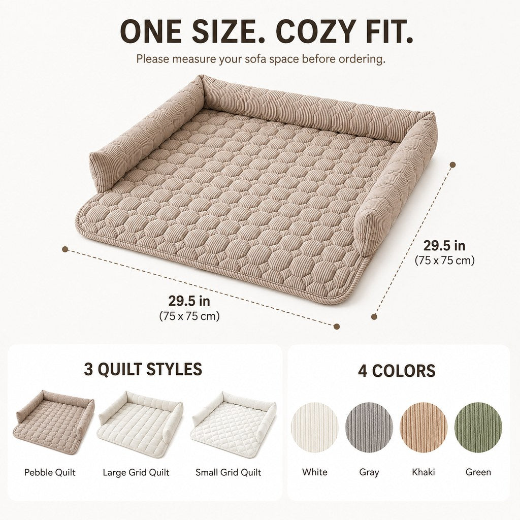 Quilted Pet Couch Bed – Sofa Protector Lounger
