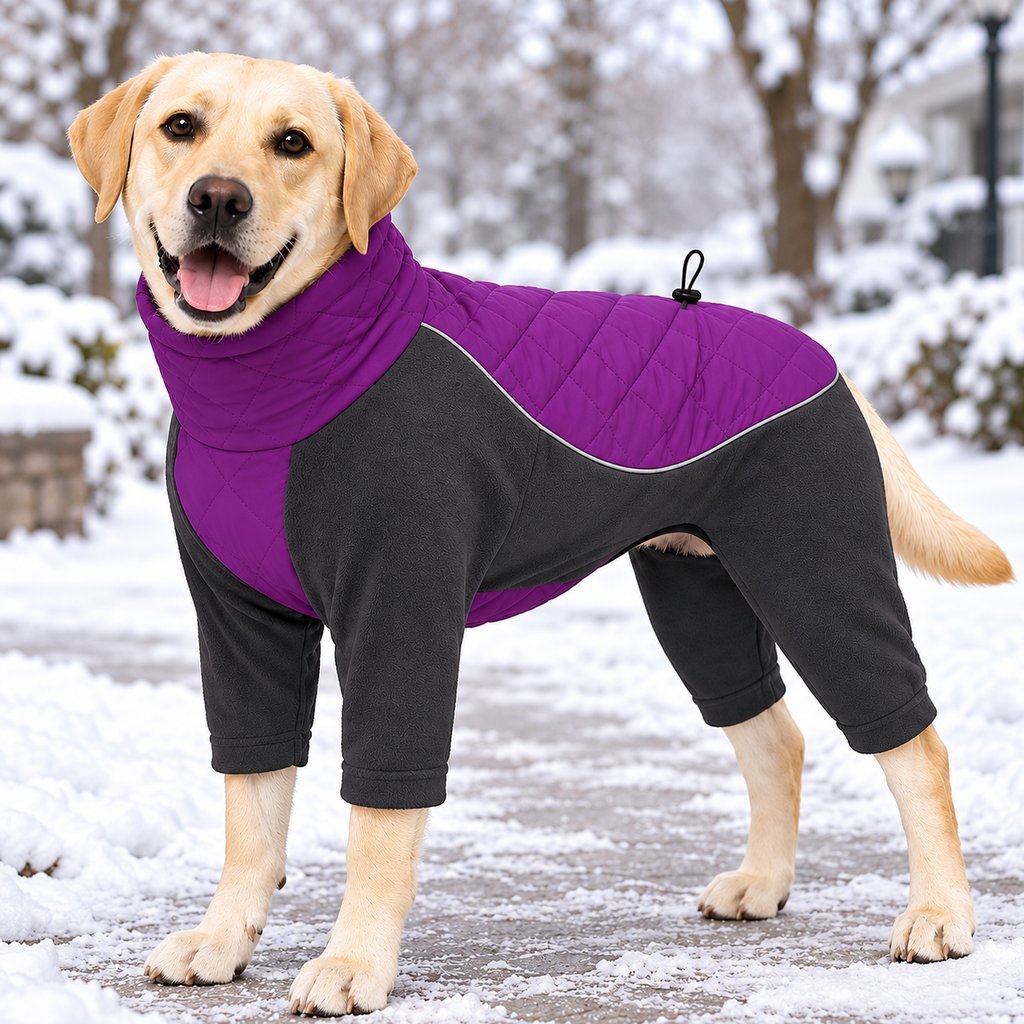 Four-Leg Winter Dog Snowsuit – Full-Body Warmth