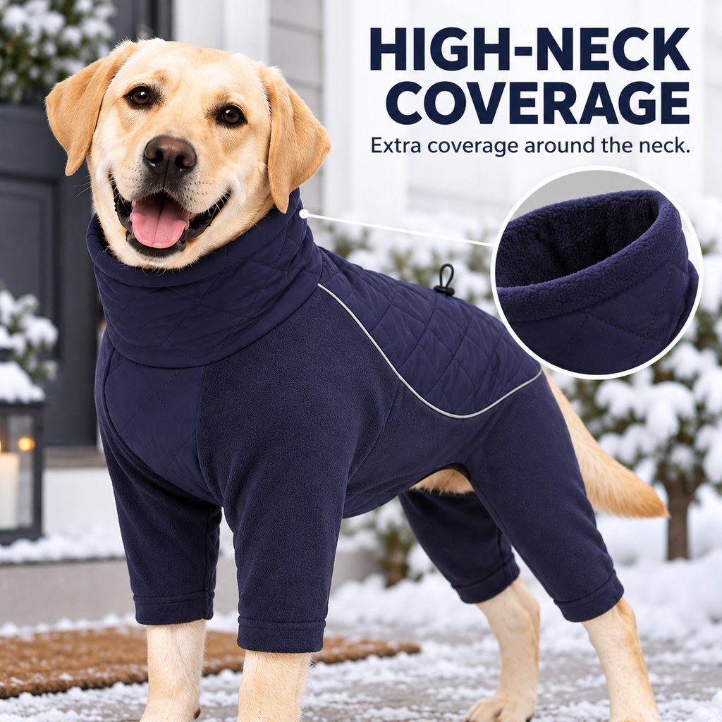 Four-Leg Winter Dog Snowsuit – Full-Body Warmth