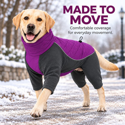 Four-Leg Winter Dog Snowsuit – Full-Body Warmth