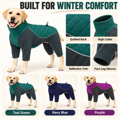 Four-Leg Winter Dog Snowsuit – Full-Body Warmth
