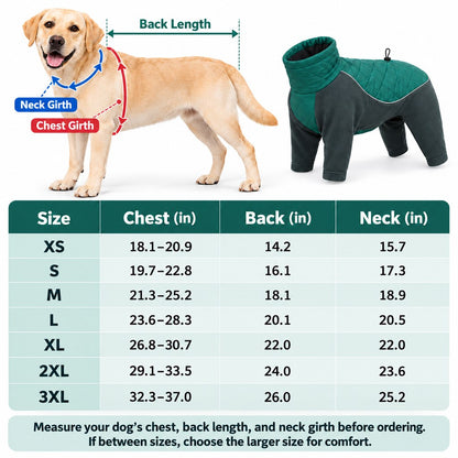 Four-Leg Winter Dog Snowsuit – Full-Body Warmth