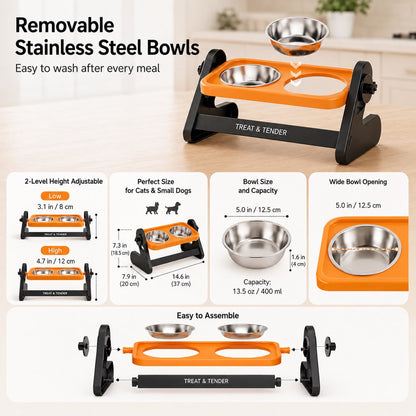 Elevated Tilted Steel Pet Bowls – Easier, Cleaner Meals