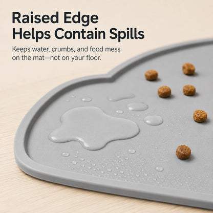 Raised-Edge Silicone Feeding Mat – Clean Floors at Mealtime