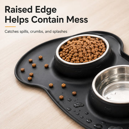 Spill-Proof Dual Pet Bowl – Mess-Free Food & Water