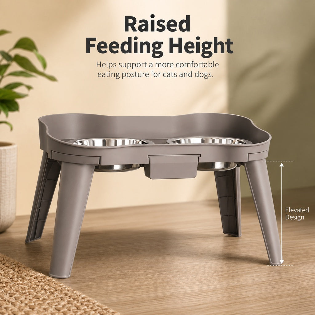Elevated Pet Feeder with Spill Guard – Cleaner Floors