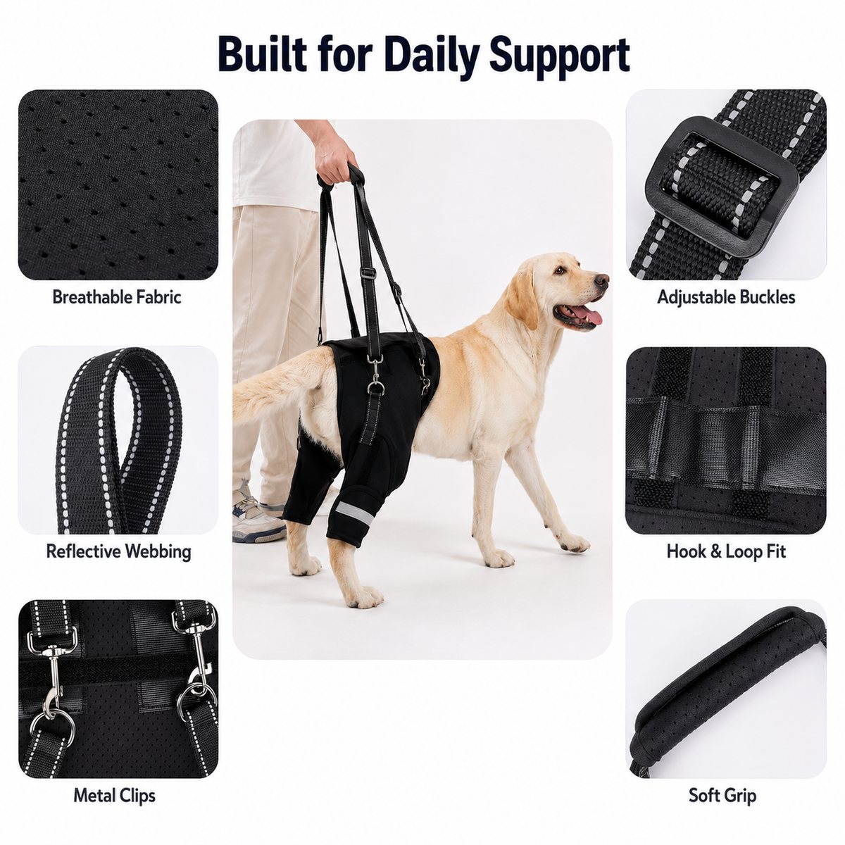 Senior Dog Rear Support Harness – Easier Stairs & Car Rides