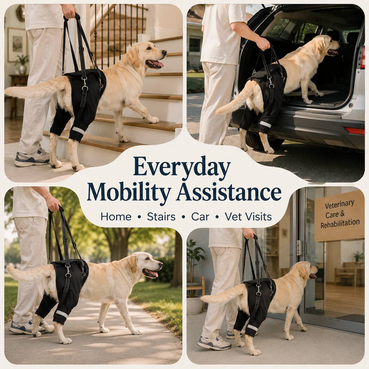 Senior Dog Rear Support Harness – Easier Stairs & Car Rides