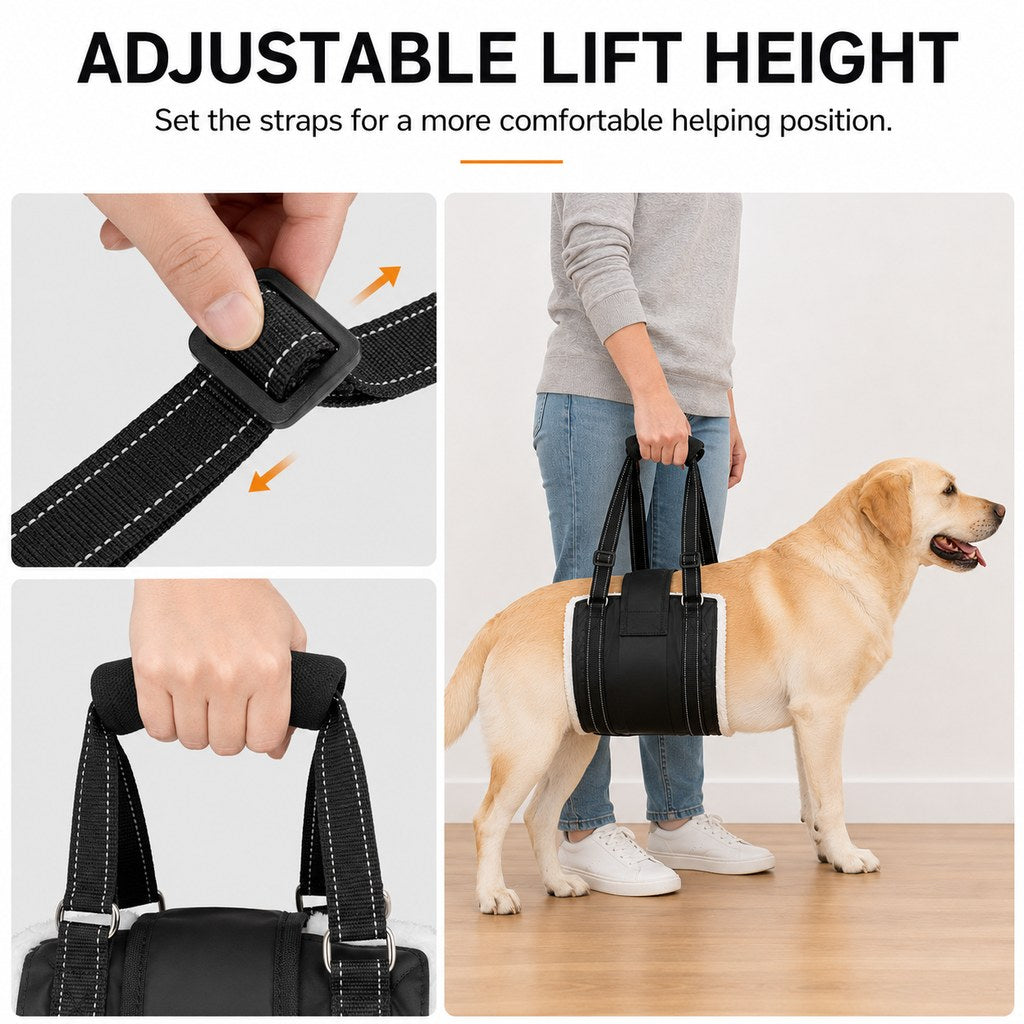 Rear Support Dog Lift Sling – Easier Stairs & Cars