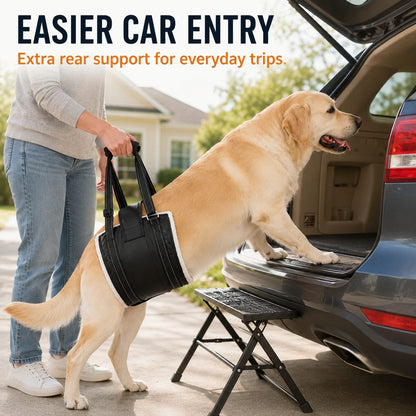 Rear Support Dog Lift Sling – Easier Stairs & Cars