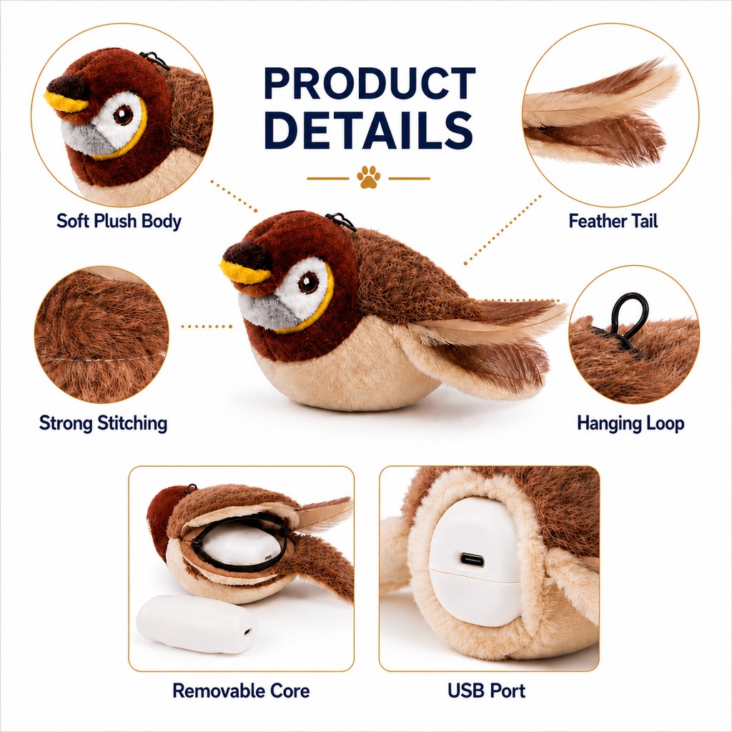 Rechargeable Interactive Cat Toy – Motion-Activated Play