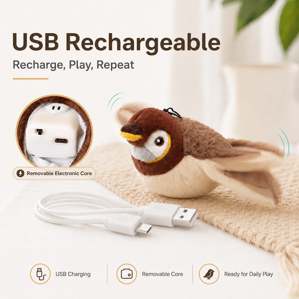 Rechargeable Interactive Cat Toy – Motion-Activated Play