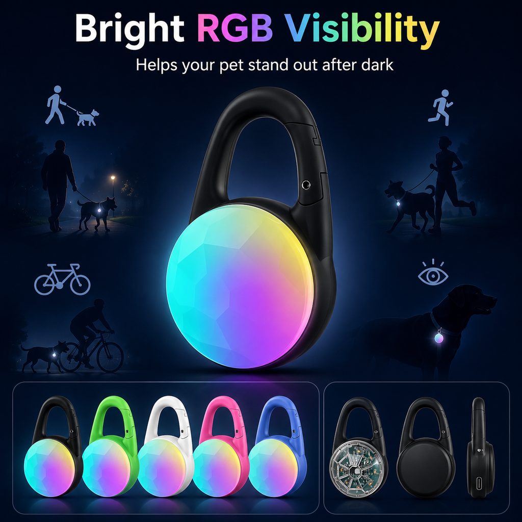Clip-On LED Dog Safety Light – Rechargeable Night Glow