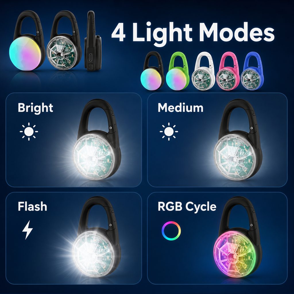 Clip-On LED Dog Safety Light – Rechargeable Night Glow