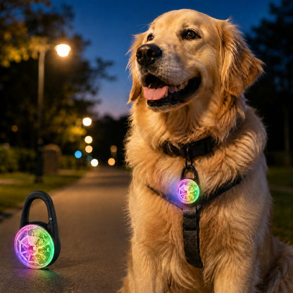 Clip-On LED Dog Safety Light – Rechargeable Night Glow