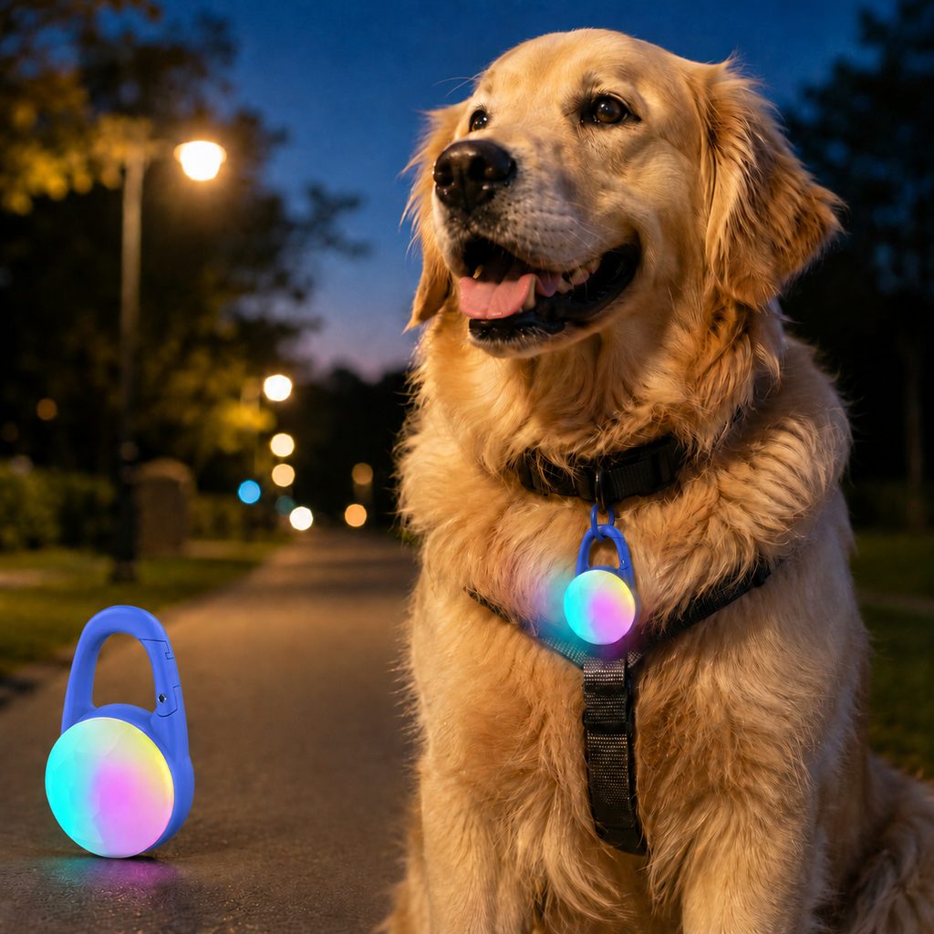 Clip-On LED Dog Safety Light – Rechargeable Night Glow