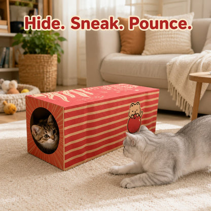 Kraft Paper Cat Tunnel – Foldable Hide & Play