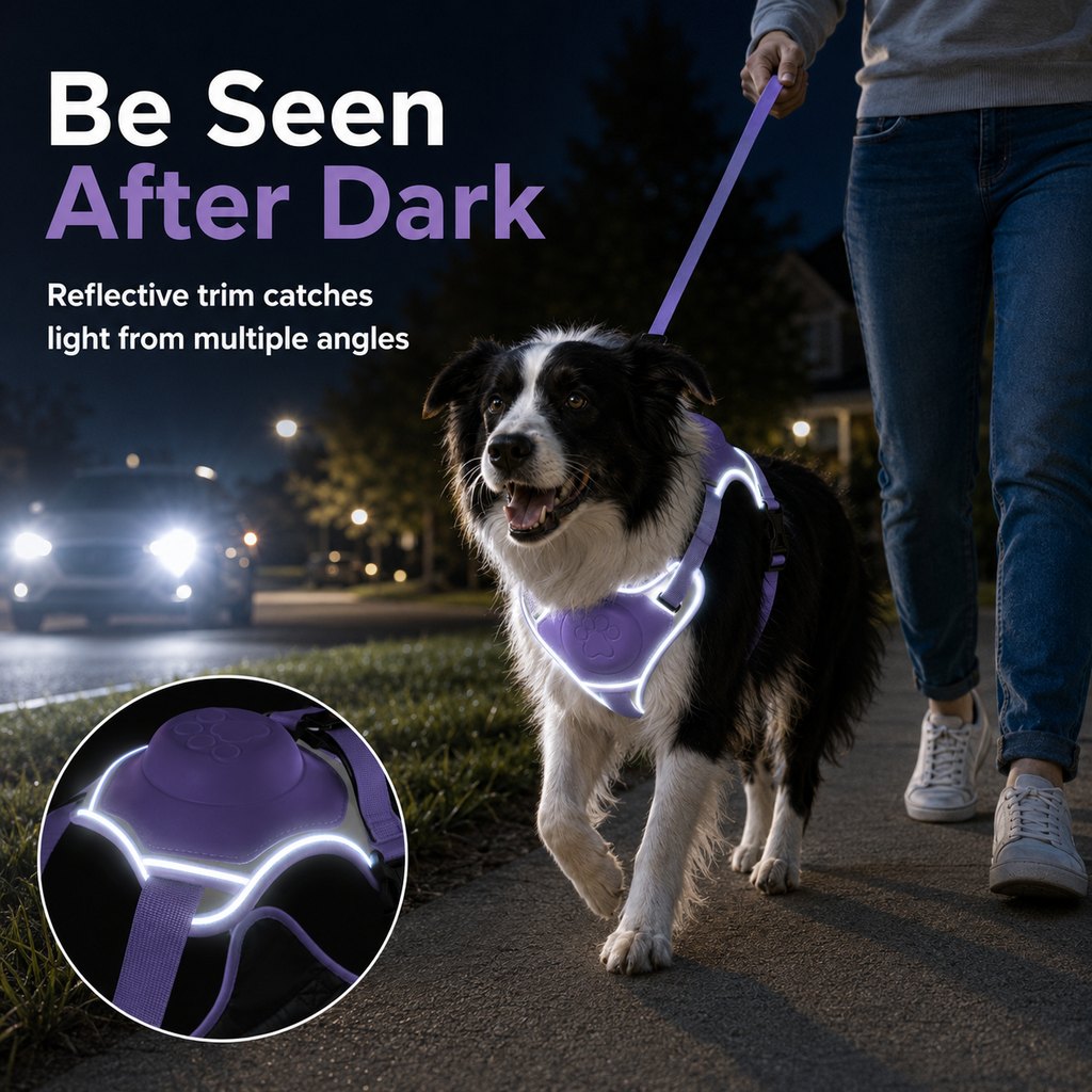 No-Pull Harness with Built-In Leash – Reflective & Safe
