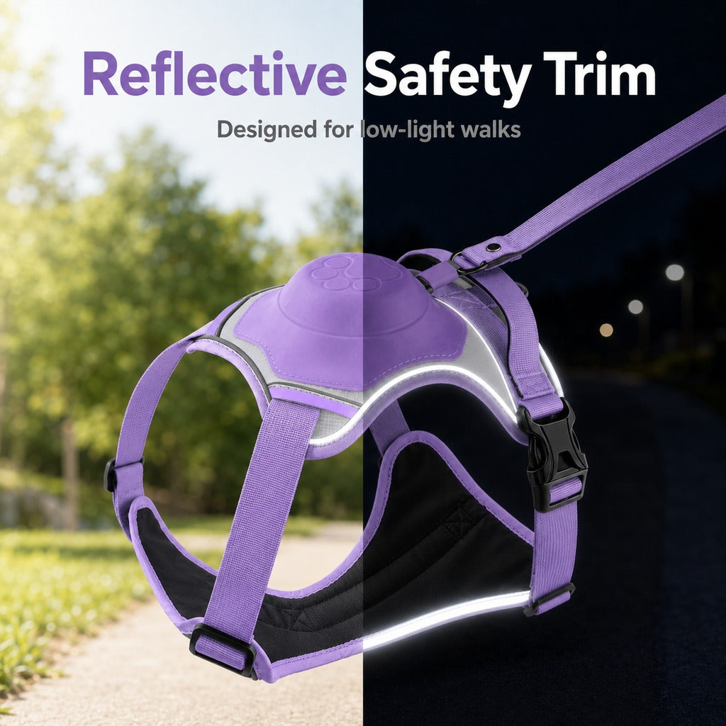 No-Pull Harness with Built-In Leash – Reflective & Safe