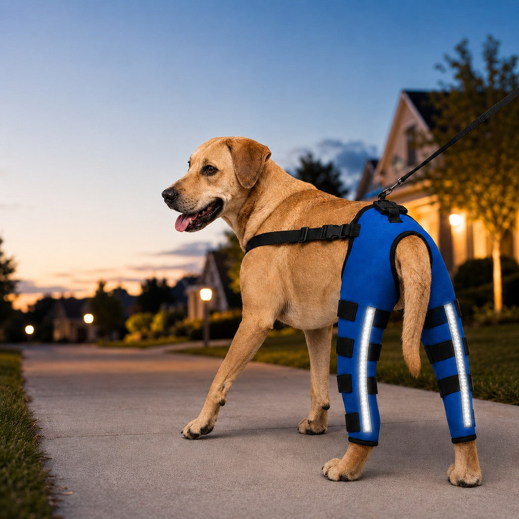 Reflective Rear Leg Dog Brace – Support & Visibility