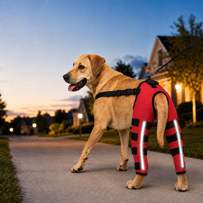 Reflective Rear Leg Dog Brace – Support & Visibility