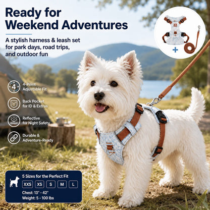 Denim No-Pull Dog Harness & Leash Set – Better Control