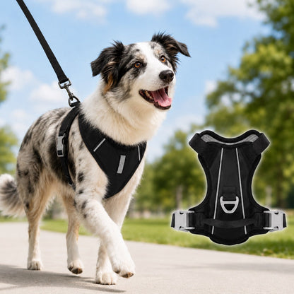 Reflective No-Pull Dog Harness – Safe Night Walks