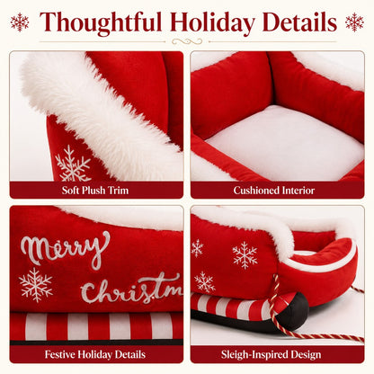 Christmas Sleigh Dog Bed – Cozy Festive Décor