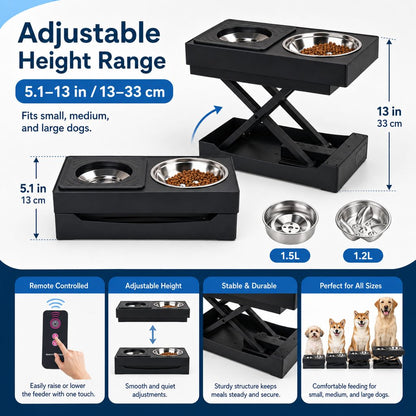 Remote-Control Dog Feeding Station – Adjustable Height