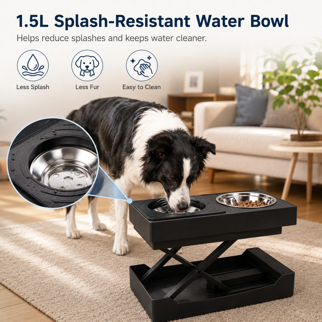 Remote-Control Dog Feeding Station – Adjustable Height