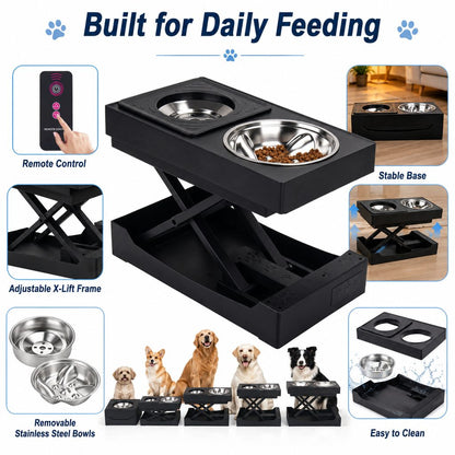 Remote-Control Dog Feeding Station – Adjustable Height