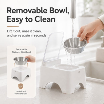 Smart Auto-Opening Cat Bowl – Dustproof, Fresher Food