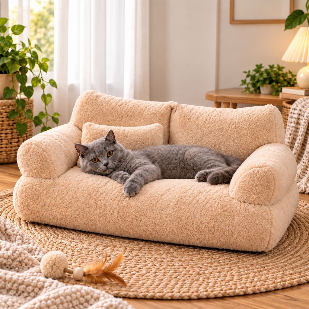 Plush Pet Sofa Bed – Removable & Washable