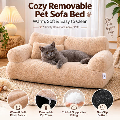 Plush Pet Sofa Bed – Removable & Washable
