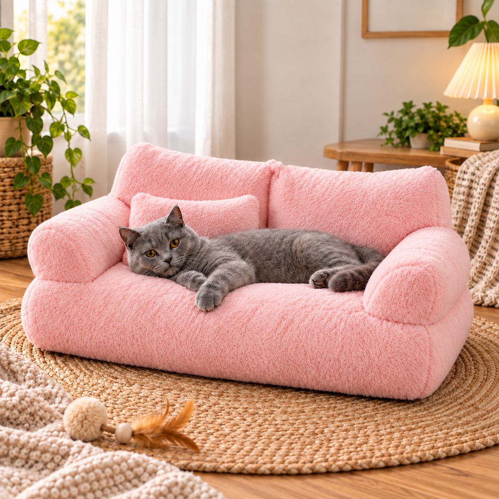 Plush Pet Sofa Bed – Removable & Washable