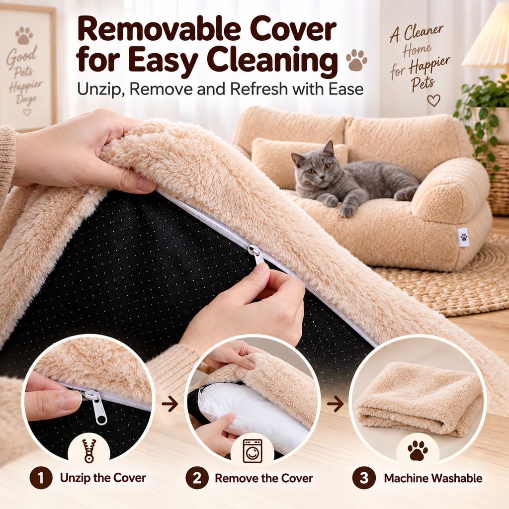 Plush Pet Sofa Bed – Removable & Washable