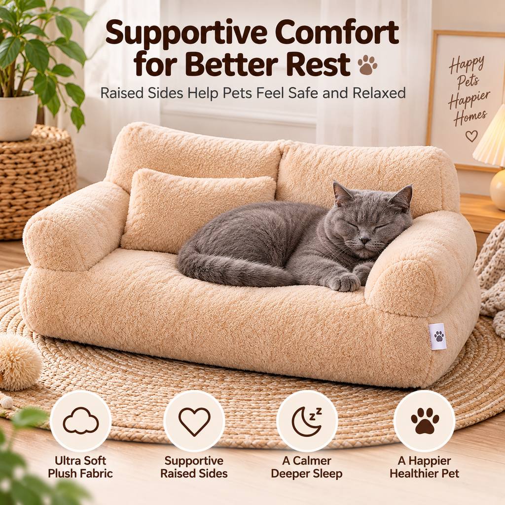 Plush Pet Sofa Bed – Removable & Washable